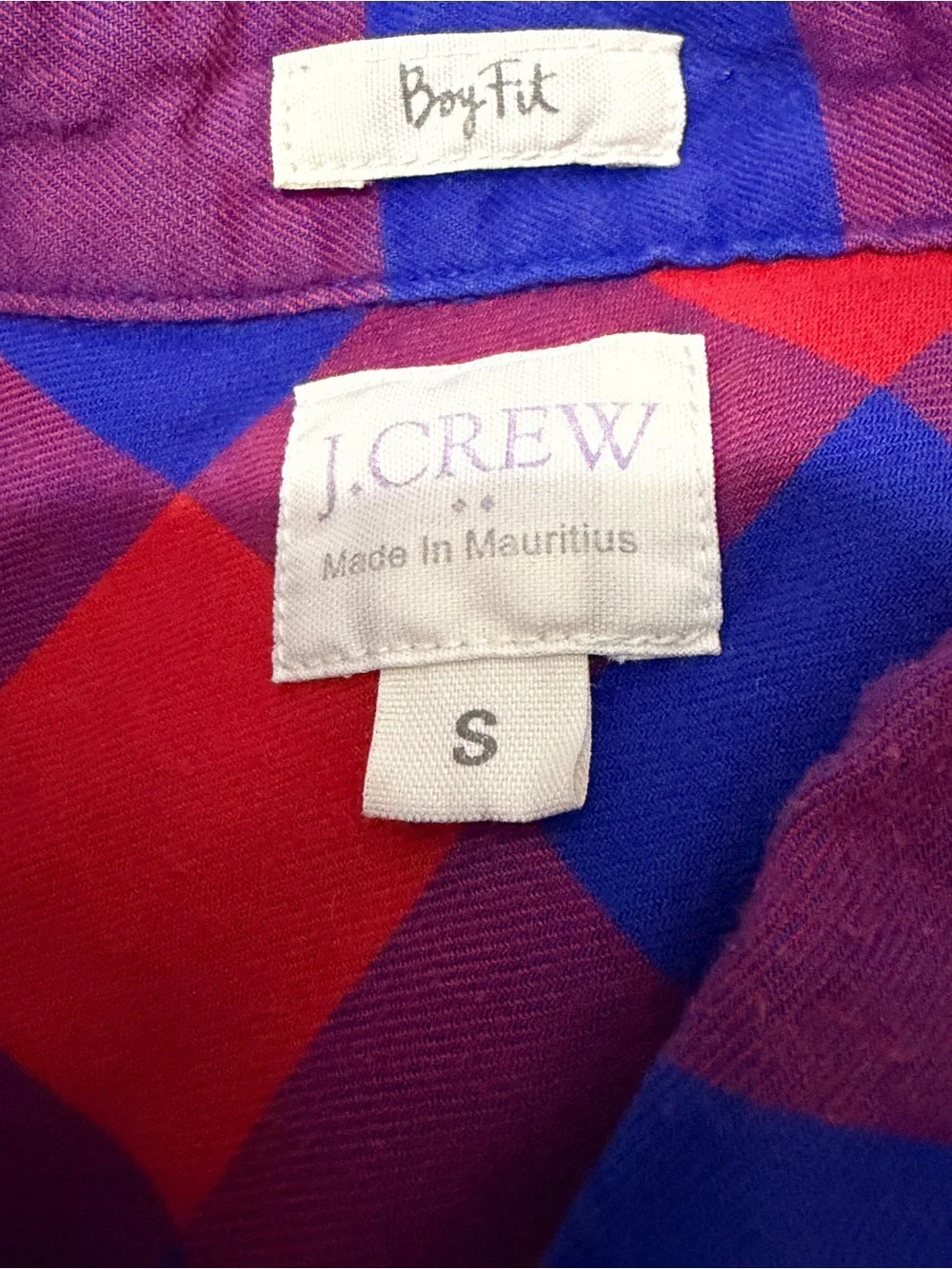 J. Crew Red and Blue Plaid Button-Down Shirt size small